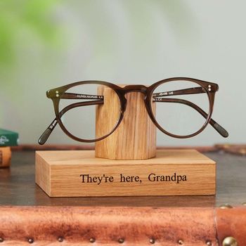 Solid Oak Personalised Glasses Stand, 2 of 12