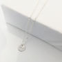 Tiny Silver Initial Disc Necklace, thumbnail 2 of 2