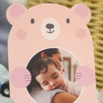 Personalised Pink Bear Baby Gift Photo Frame, 3 of 3