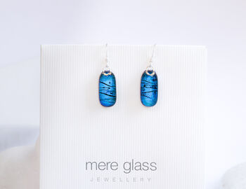 Blue Glass Drop Earrings, 3 of 4