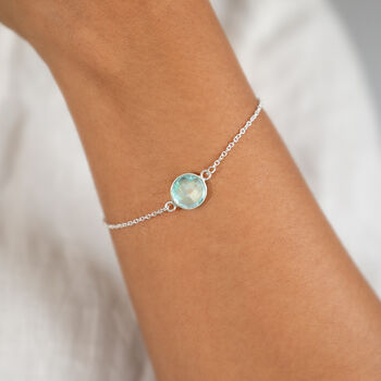 Sterling Silver Aquamarine Bracelet, 2 of 10