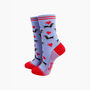 Sausage Dogs Heart Balloon Bamboo Socks In Blue, thumbnail 1 of 4