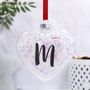 Personalised Initial Iridescent Heart Bauble, thumbnail 5 of 5