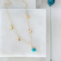 Gold Plate Turquoise Moon And Star Pendant Necklace, thumbnail 1 of 3