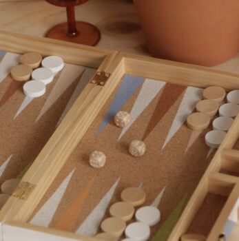 Luxury Sunnylife Wooden Backgammon Set, 2 of 4