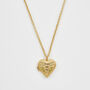 Gold Forget Me Not Heart Locket Necklace, thumbnail 1 of 9