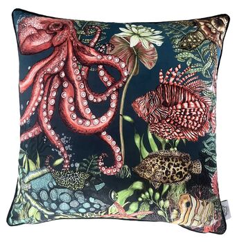 Beneath The Surface Sealife Square Cushion With Underwater Theme, 6 of 6