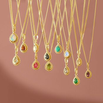 March Birthstone Aquamarine Gold Plated Necklace, 6 of 12