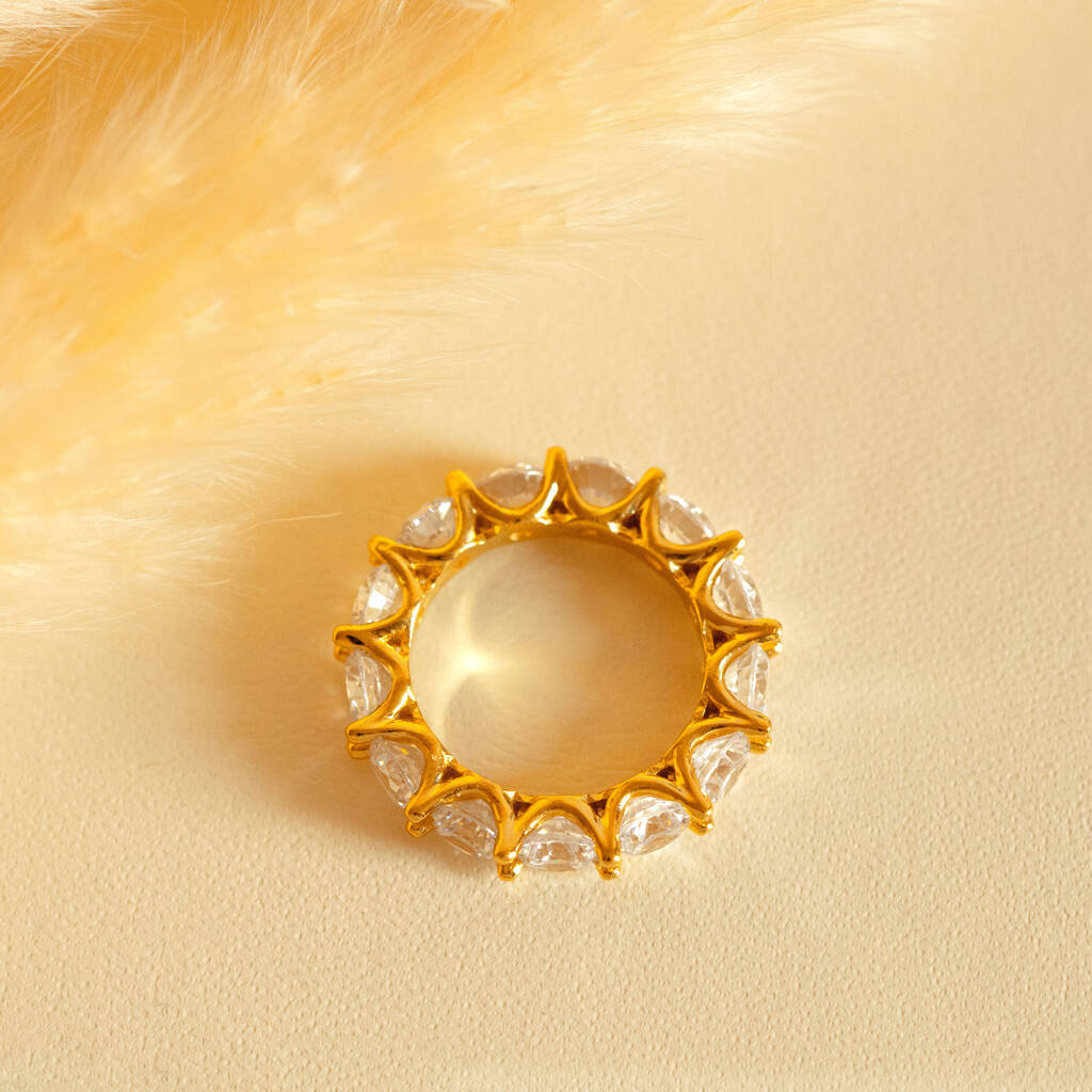 5mm Thick Statement Eternity Ring With Round Stones By MUCHV