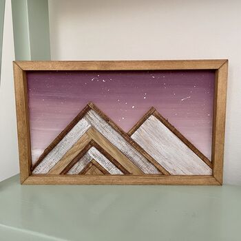 Mini Mountain Mosaic With Purple Ombre Sky, 6 of 6