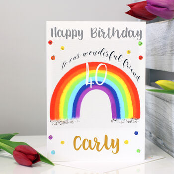 Personalised Rainbow Age Birthday Card, 8 of 11