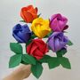 Rainbow Bouquet Of Origami Paper Roses, thumbnail 1 of 4
