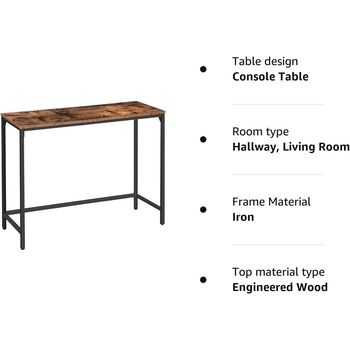 Brown Console Table Hallway Table Narrow Side Table, 7 of 9