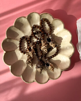 Set Of Two Handmade Sea Shell Napkin Rings With Wooden Beads, 4 of 9