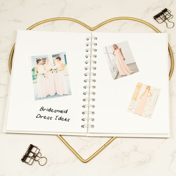 Pink And Gold Marble Wedding Planner Hardback Notebook, 5 of 6