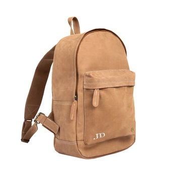 Personalised Leather Classic Backpack In Camel, 4 of 11