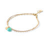 December Turquoise Gold And Silk Birthstone Bracelet, thumbnail 3 of 5