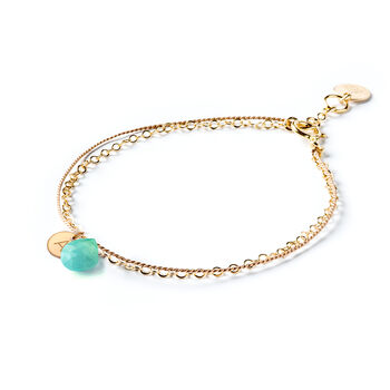 December Turquoise Gold And Silk Birthstone Bracelet, 3 of 5