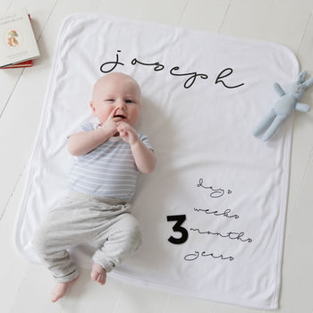 Personalised Baby Milestone Blanket, 7 of 8