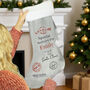 Personalised Special Delivery Silver Grey Stocking, thumbnail 3 of 4