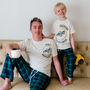 Personalised Father's Day Daddy Digger Matching Pyjamas, thumbnail 1 of 9