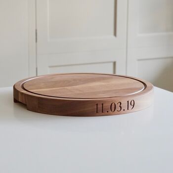 Personalised Round Wooden Cheese Boards, 2 of 9