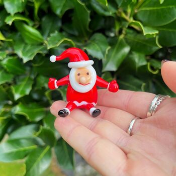 Hand Blown Christmas Tiny Glass Santa, 2 of 4