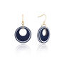 Navy And White Circular Earrings, thumbnail 1 of 7