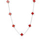 Clover Necklace Silver/Red, thumbnail 1 of 2