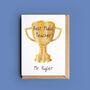Personalised Gold Trophy Teacher Card, thumbnail 1 of 3