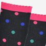 Women's Glitter Socks Black Multi Medium Polka Dots, thumbnail 3 of 5