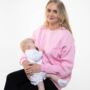 Women's Breastfeeding Pink Sweatshirt, thumbnail 1 of 3