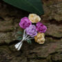 Rose Pastel Colours Flowers Bouquet Brooch, thumbnail 1 of 4