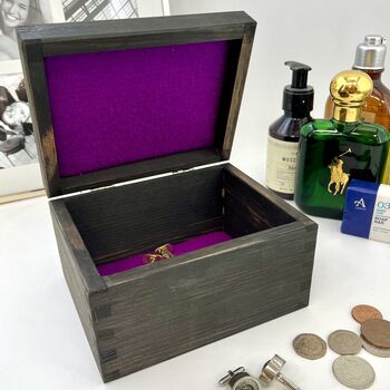 Personalised Wooden Onyx Cufflink Box, 8 of 9