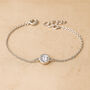 Sterling Silver April Cubic Zirconia Birthstone Bracelet, thumbnail 2 of 6