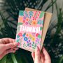Colourful Floral Card 'Thanks', thumbnail 1 of 3