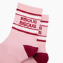 Bisous Bisous Organic Cotton Sports Socks In Pink, thumbnail 2 of 4
