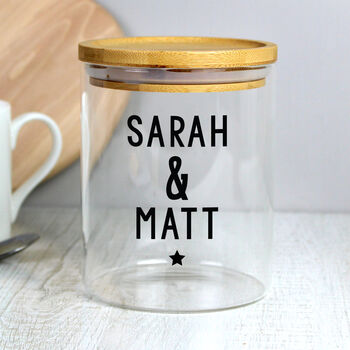 Personalised Free Text Glass Jar With Bamboo Lid, 6 of 8