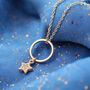 Circle Pendant Necklace With Crystal Star Detail, thumbnail 3 of 7