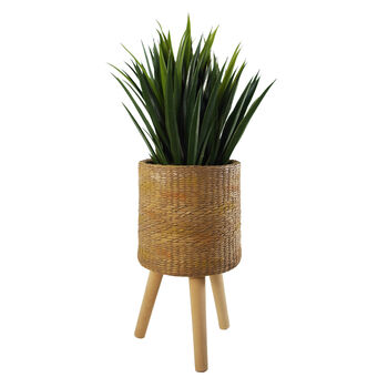 Rattan Effect Composite Planter With Stand, 7 of 12