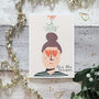 Tis The Season Mistletoe Christmas Card For Her, thumbnail 2 of 5