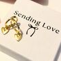 Christmas Gift Heart Earrings In Sterling Silver Or Gold, thumbnail 3 of 6