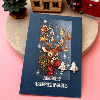 Sterling Silver Small Christmas Tree Earrings, 2 of 12