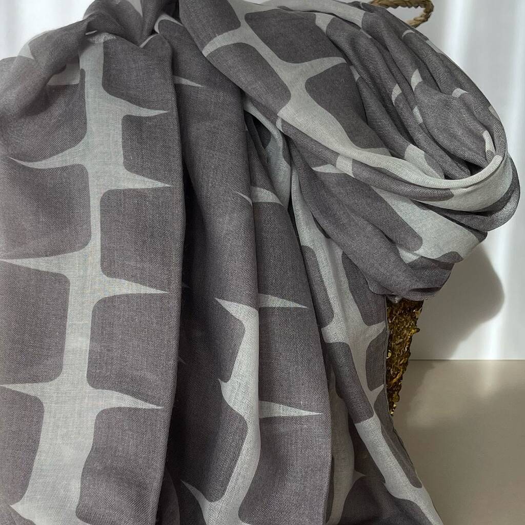 Retro Blocks Scarf In Grey By Nest Gifts