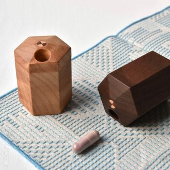 Hexagon Wood Pill Box With Five Compartments, 2 of 10