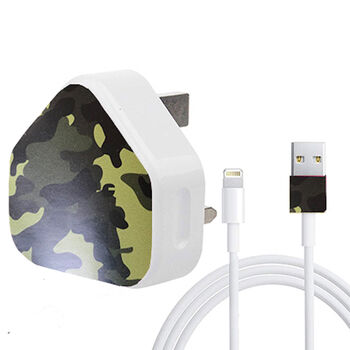 Green Camo Charger And Cable Sticker, 2 of 3