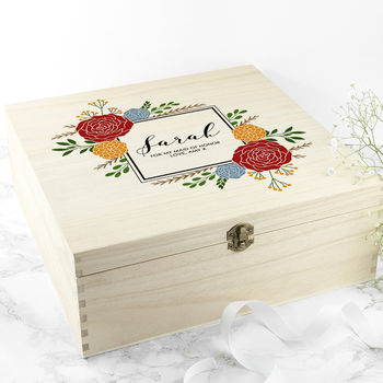 Personalised Vibrant Flower Frame Bridesmaid Box, 2 of 5
