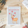 Cute Christmas Cheer Deer Festive Poem Greeting Card, thumbnail 3 of 4