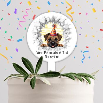 Personalised Border Terrier Birthday Break Through Dog, 4 of 8