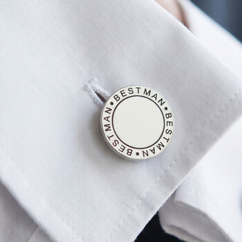 Best Man Round Cufflinks, 4 of 10